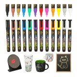 Set 12 markere cu creta lichida pentru tabla, sticla, multicolor