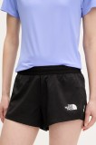 The North Face pantaloni scurți sport Breeze femei, culoarea negru, uni, high waist, NF0A8BNXJK31