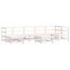 Set mobilier relaxare gradina, 8 piese, alb, lemn masiv de pin