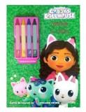 Gabbys Dollhouse, Coloram cu Gabby, Carte de colorat cu 4 creioane cerate, Litera