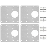 Cumpara ieftin Set 4 placi pentru reparatii balamale, otel inoxidabil, suruburi incluse, 9 x 9 cm, argintiu
