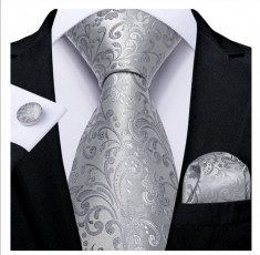 Set cravata + batista + butoni - matase 100% - model 151 foto