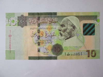Libia 10 Dinars 2011 aUNC foto