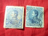 2 Timbre Venezuela 1882 si 1899- Simon Bolivar , 5 si 25c stampilate, Stampilat