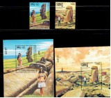 Chile 1986 - Easter Island, moai, serie+colite neuzate