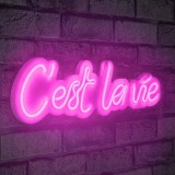 Cumpara ieftin Decoratiune luminoasa LED de perete C&#039;est La Vie Roz 50x14x2 cm