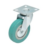 Roata pivotanta 100 mm din cauciuc plin, cu placa otel, 55 kg