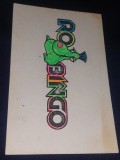 Flaier Sigla si mascota emisiuni concurs ROBINGO difuzata la TVR1 din 1993,concurs prezentat de HORIA BRENCIU,Licenta Romaneasca