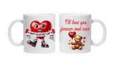 Cana alba personalizata &quot;I&#039;ll love you forever and ever and heart image&quot;, INOVATIX&reg;. 330ml, Oem