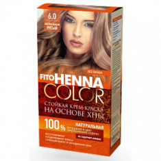 Vopsea de par permanenta fara amoniac FITO Henna Color 6.0 BLOND NATURAL foto