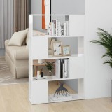 Cumpara ieftin Bibliotecă/Separator cameră, alb extralucios, 80x24x124,5 cm