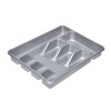 Suport tacamuri pentru sertar, 26.5 x 34 x 4.5 cm, plastic, 5 compartimente, Gri, General