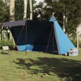VidaXL Cort de familie Tipi pentru 6 persoane, albastru, impermeabil