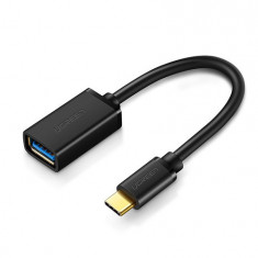Ugreen Cablu convertor USB la USB tip C 3.0 OTG - negru (30701)