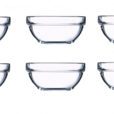 Set 6 boluri pentru sosuri, Sticla, Transparent,12 cm,380 ml