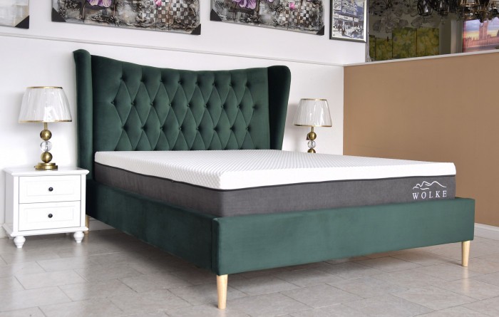 Pat Lora 160x200 cm Tapitat Catifea Verde Somiera Inclusa (cod ML 2302-14)