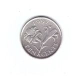 Moneda Insulele Bermude 10 cents/centi 1997, stare buna, curata