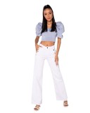 Blugi dama evazati Nina Carter albi P195-10 M10