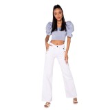 Blugi dama evazati Nina Carter albi P195-10 M10