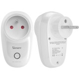 Priza Inteligenta WiFi Sonoff SR6R2TPE, 16A, 3680W, Control Aplicatie Android/iOS, Alb