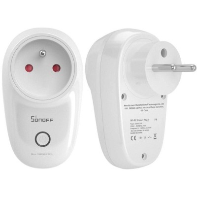 Priza inteligenta, Sonoff, 10 A, WiFi, alb foto