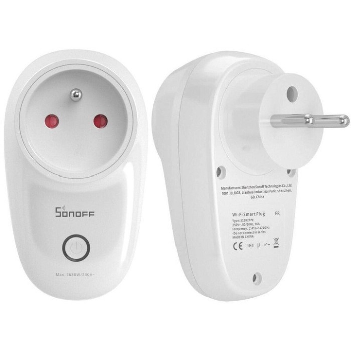 Priza inteligenta, Sonoff, 10 A, WiFi, alb