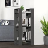 VidaXL Bibliotecă/Separator cameră, gri, 41x35x91 cm, lemn masiv pin