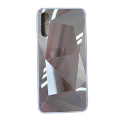 Huse telefon silicon si acril cu textura diamant Samsung Galaxy A70 , Argintiu