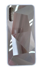 Huse telefon silicon si acril cu textura diamant Samsung Galaxy A70 , Argintiu foto