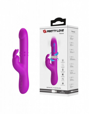 Vibrator Pretty Love Reese, Functii de Vibratii, Rotatii, Impingere, Silicon, USB, Fuchsia, 24.8 cm foto