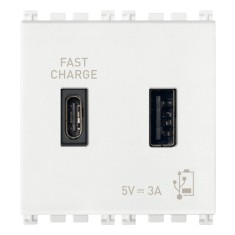 Priza USB tip A+C 5V 3A 2M Vimar Arke alb 19295.AC.B