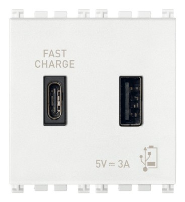 Priza USB tip A+C 5V 3A 2M Vimar Arke alb 19295.AC.B foto