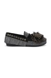 Kurt Geiger London mocasini din piele &icirc;ntoarsă Pom Pom Moccasin culoarea negru, cu toc plat, 4369500609