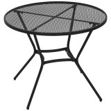 Masa gradina/terasa/balcon pentru exterior, rotunda, metalica, negru, 91x71.5 cm