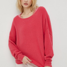 American Vintage pulover din amestec de lana femei, culoarea roz,