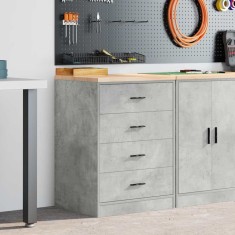 vidaXL Dulap depozitare garaj Beton Gri 60x51x85 cm lemn masiv de pin