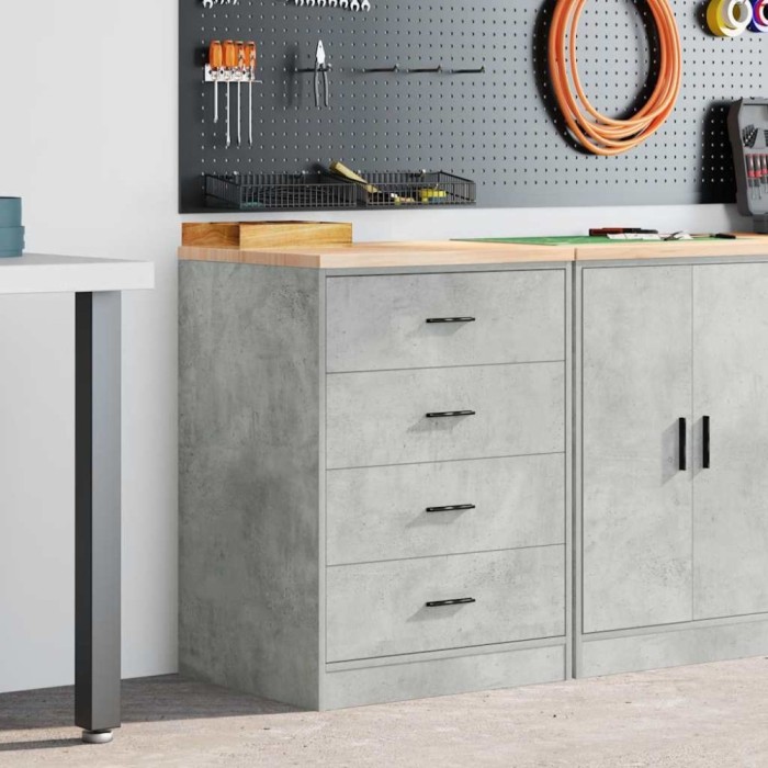 vidaXL Dulap depozitare garaj Beton Gri 60x51x85 cm lemn masiv de pin