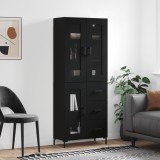 VidaXL Dulap &icirc;nalt, negru, 69,5x34x180 cm, lemn compozit