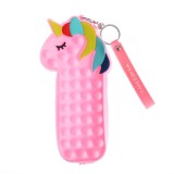Penar unicorn roz cu breloc si pop it