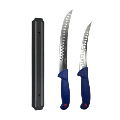 Set profesional de macelarie, transat, degresat, dezosat, otel carbon, 2 cutite, suport magnetic foto