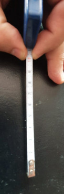 Pentru colectionari, mini ruleta breloc de la Praktiker 4x4 cm, cu ruleta 100 cm foto