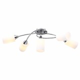 Cumpara ieftin Lustra cu abajururi din ceramica, 5 becuri E14, alb, con