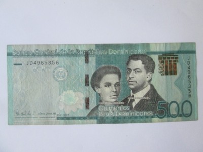 Republica Dominicană 500 Pesos Dominicanos 2017,bancnota din imagini foto