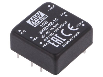 Convertor DC/DC 10W MEAN WELL, Intrare 18-36VDC, Ieşire 15VDC, 666mA foto