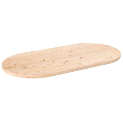 vidaXL Blat de masă, 100x50x2,5 cm, lemn masiv de pin, oval foto