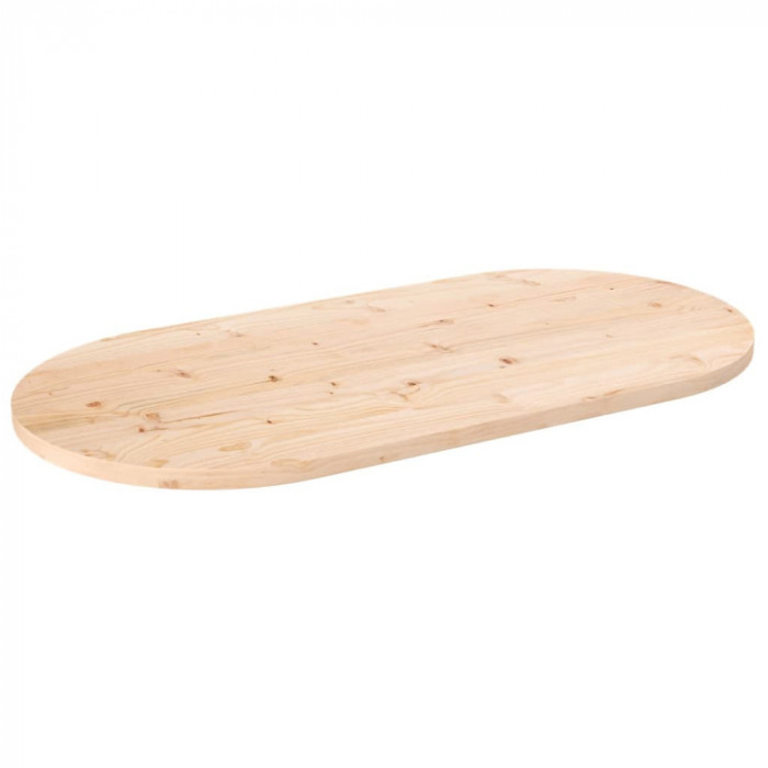 vidaXL Blat de masă, 100x50x2,5 cm, lemn masiv de pin, oval