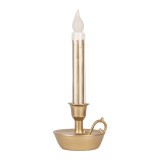 Cumpara ieftin Lumanare decorativa polirasina alba aurie cu led 13x12x32 cm