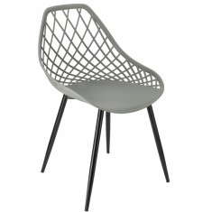 Scaun de gradina terasa ,cu picioare metal,MODERN,Negru Gri