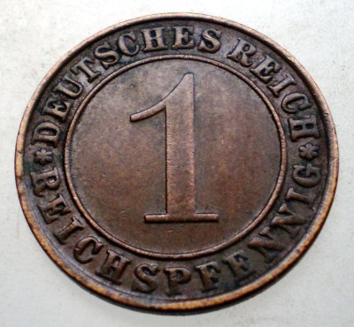 B.313 GERMANIA WEIMAR 1 REICHSPFENNIG 1936 G foto