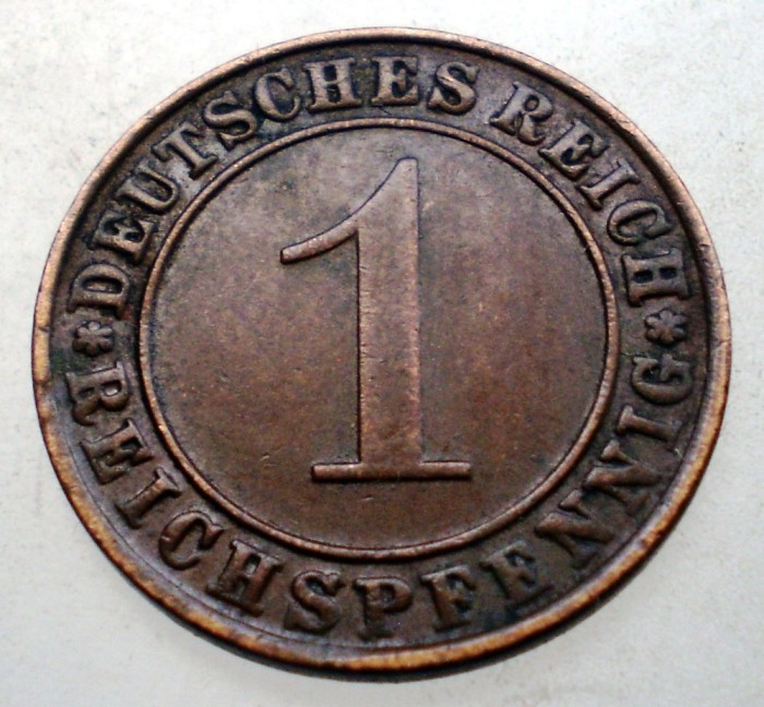 B.313 GERMANIA WEIMAR 1 REICHSPFENNIG 1936 G